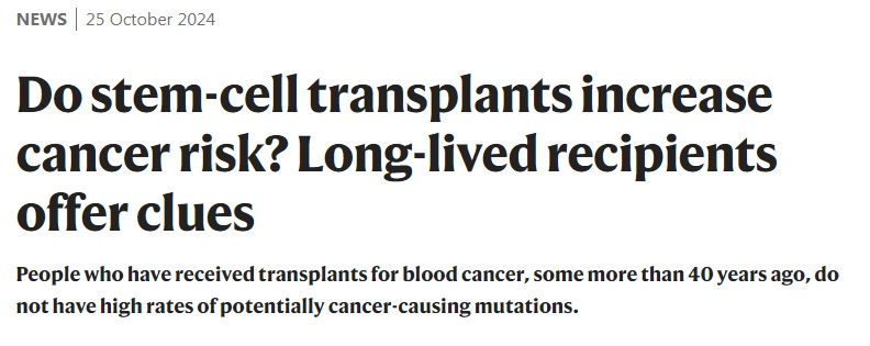 干細胞移植會增加癌癥風險嗎？長壽的接受者提供線索