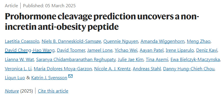 激素原裂解預(yù)測(cè)揭示了一種非腸促胰島素抗肥胖肽
