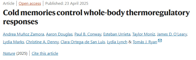  寒冷記憶調控全身體溫調節(jié)反應