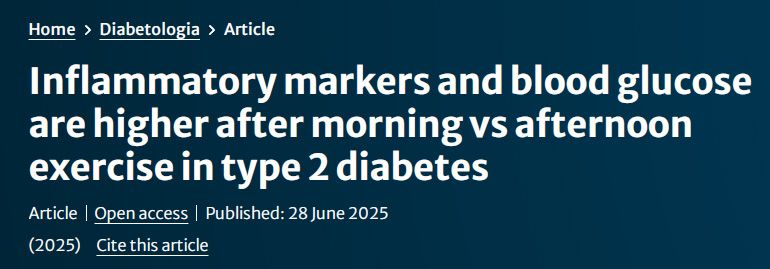 2型糖尿病患者晨練后炎癥標(biāo)志物及血糖水平較午后運(yùn)動(dòng)升高更明顯