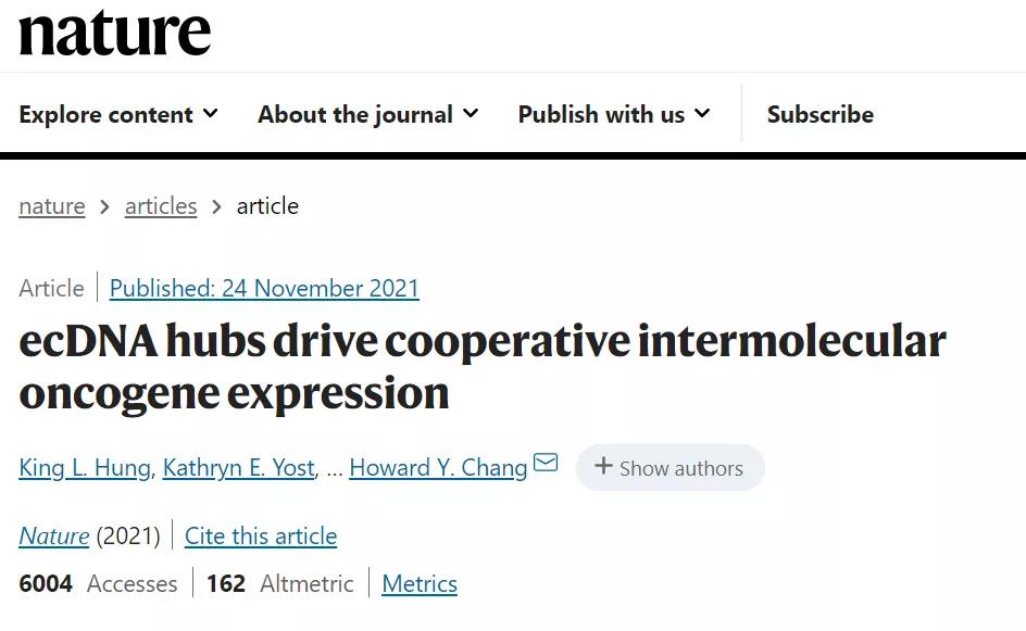  打開抗癌新思路！Nature：ecDNA“抱團行動”促使癌基因表達擴增