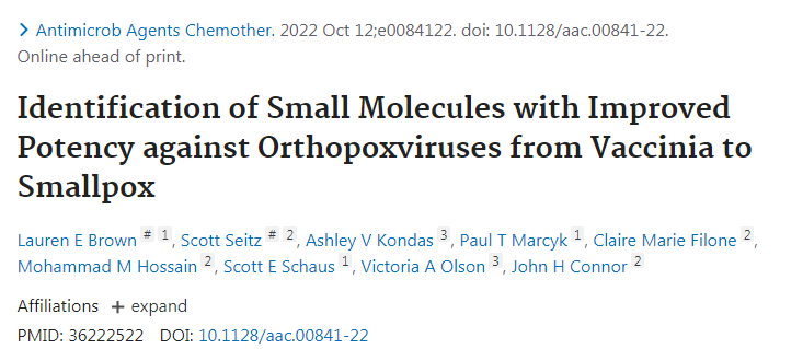 開發(fā)一種新型化合物可以用于預(yù)防所有經(jīng)測試的引起人類疾病的痘病毒 開發(fā)一種新型化合物可以用于預(yù)防所有經(jīng)測試的引起人類疾病的痘病毒