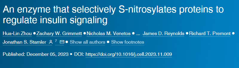 一種選擇性S-亞硝化蛋白質(zhì)以調(diào)節(jié)胰島素信號(hào)傳導(dǎo)的酶 導(dǎo)一種選擇性S-亞硝化蛋白質(zhì)以調(diào)節(jié)胰島素信號(hào)傳導(dǎo)的酶