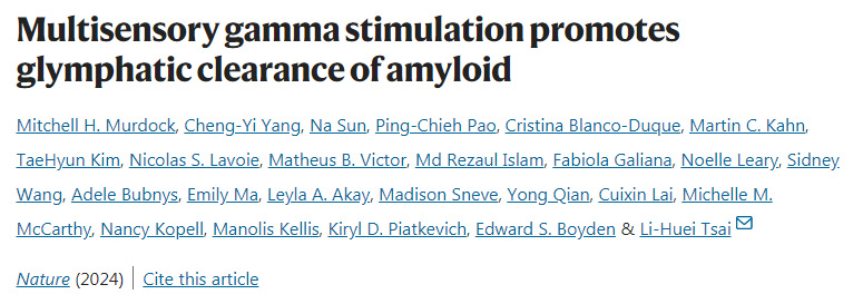 多傳感器伽瑪刺激促進淋巴結(jié)清除淀粉樣蛋白