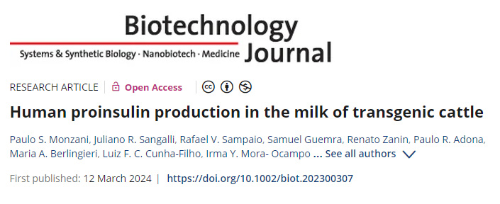 轉(zhuǎn)基因牛乳生產(chǎn)人胰島素原 轉(zhuǎn)基因牛乳生產(chǎn)人胰島素原