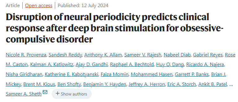 神經(jīng)周期性中斷可預(yù)測(cè)深度腦刺激對(duì)強(qiáng)迫癥的臨床反應(yīng)