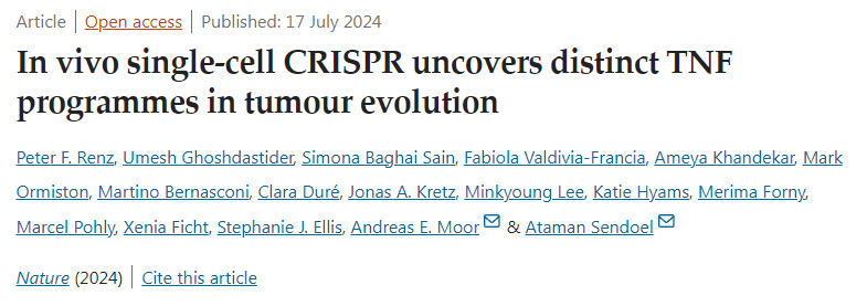 體內(nèi)單細(xì)胞CRISPR揭示了腫瘤進(jìn)化中不同的TNF程序 體內(nèi)單細(xì)胞CRISPR揭示了腫瘤進(jìn)化中不同的TNF程序