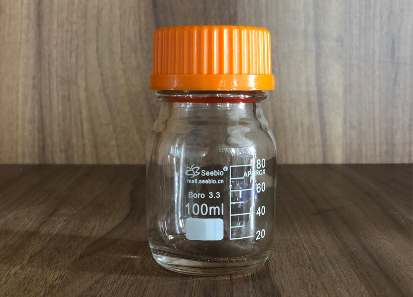 黃蓋試劑瓶，透明，100ml